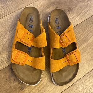 Women’s Birkenstock Arizona Soft Footbed Sandal Orange 5